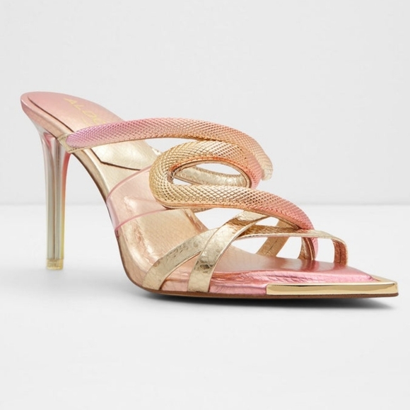 Aldo Metallic Pink and Gold Leather Heels - Picture 8 of 11